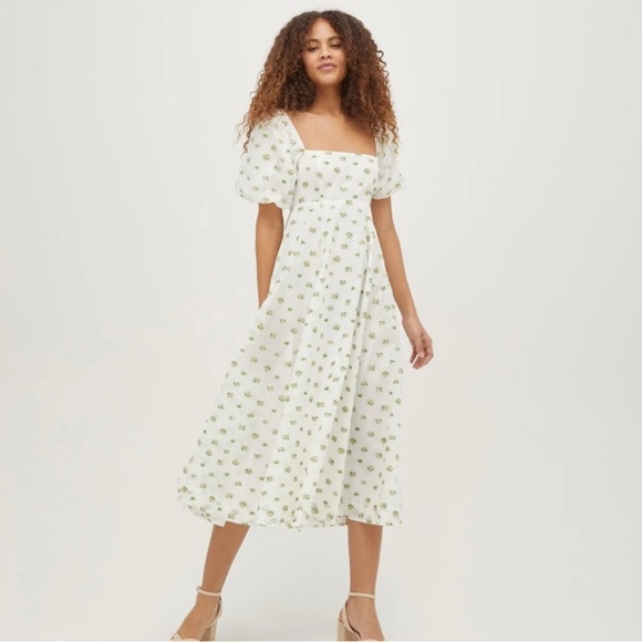 Hill House Dresses & Skirts - Hill House White Floral Midi Dress